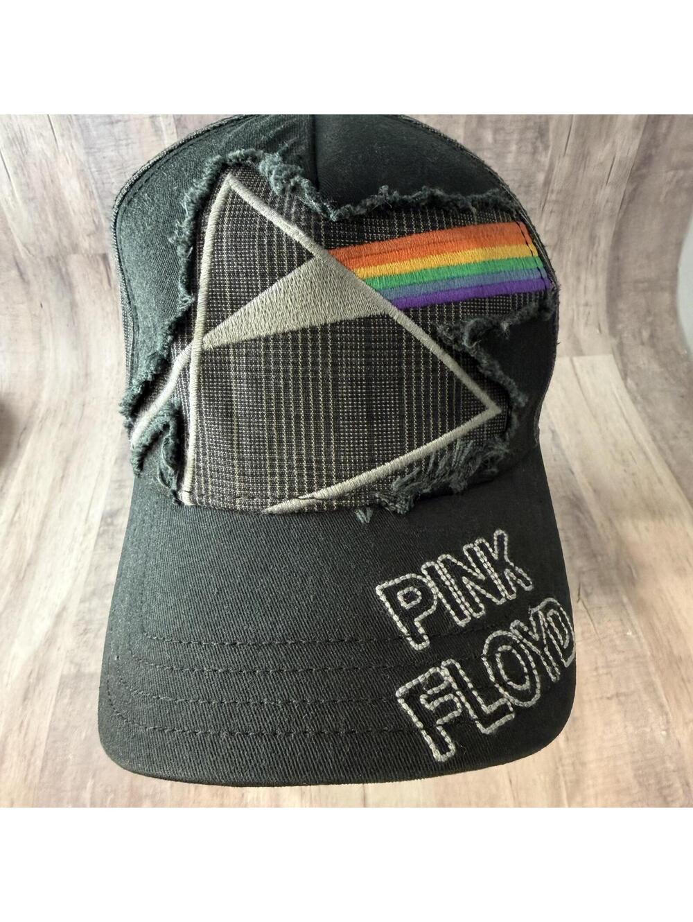 Pink Floyd Distressed Look Hat Virtis Black Cap Snapback Dark Side Of The Moon